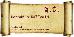 Marhás Dévald névjegykártya